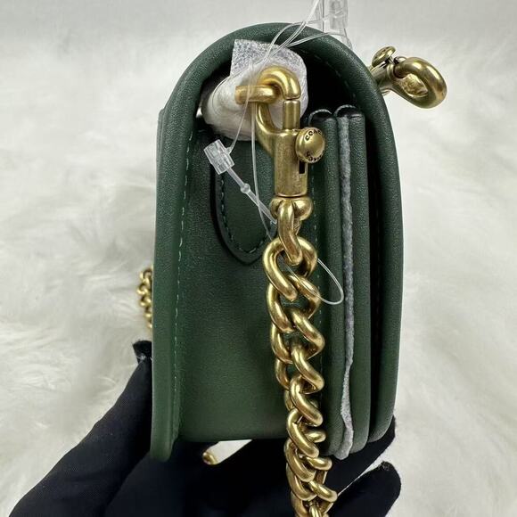 Coach Dinky Shoulder Bag Leather/Hunter Green 2 Strap CW641 NWT + Free Gift Box - Picture 10 of 12